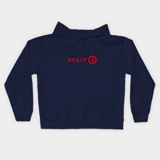 Classic Red Peace Symbol Kids Hoodie